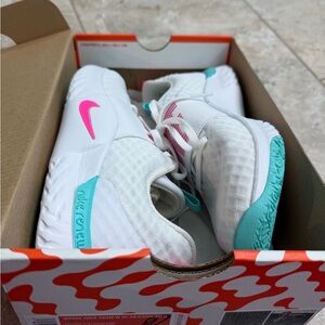 Nike Women’s Renew In Season TR 9 White and Pink Athletic Shoes